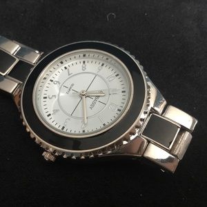 Silver & black watch